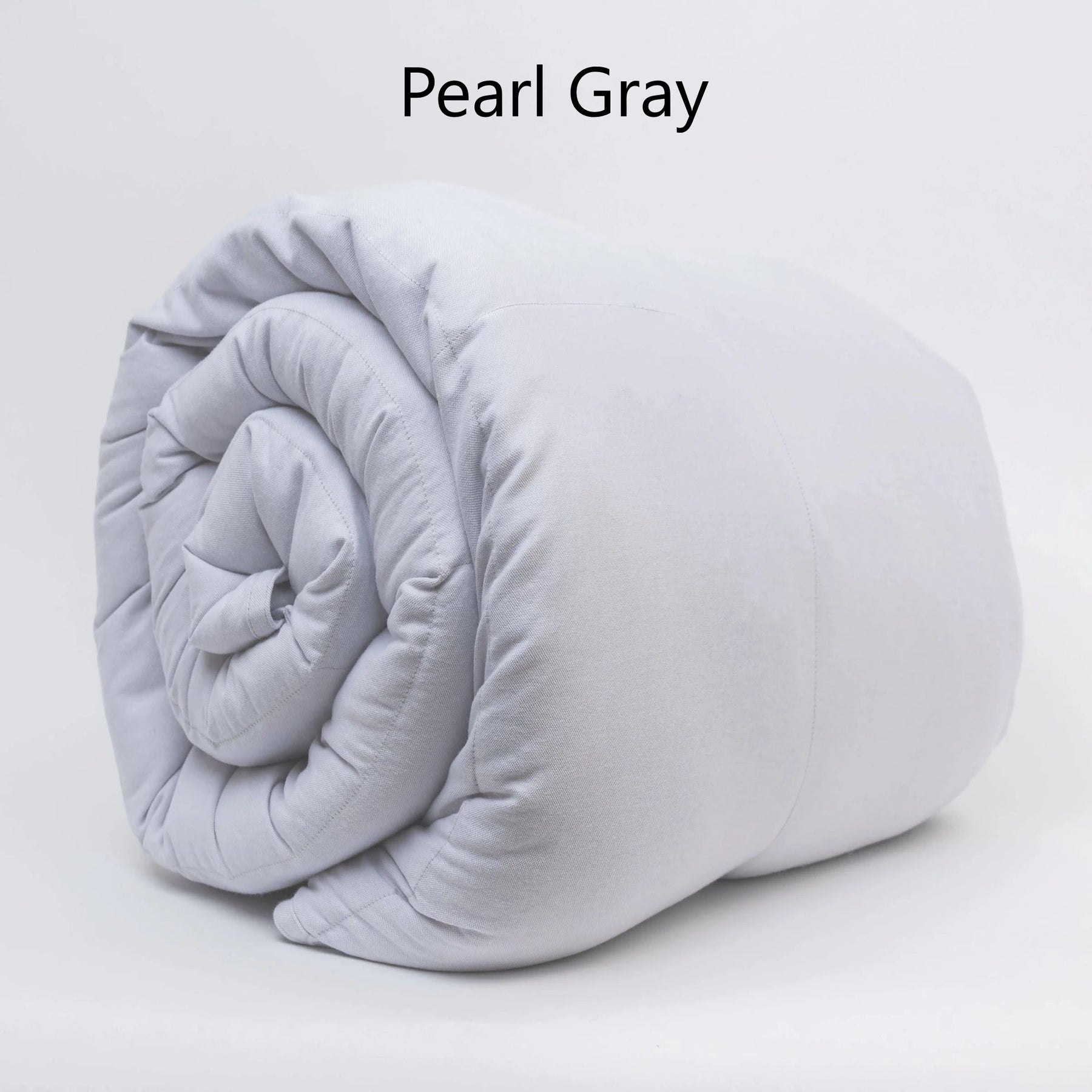 Rolled pearl gray Coolmax Cooling Weighted Blanket