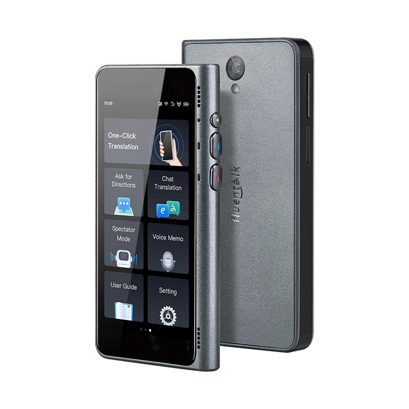 Timekettle NEW T1 handheld translator shown from the front and rear