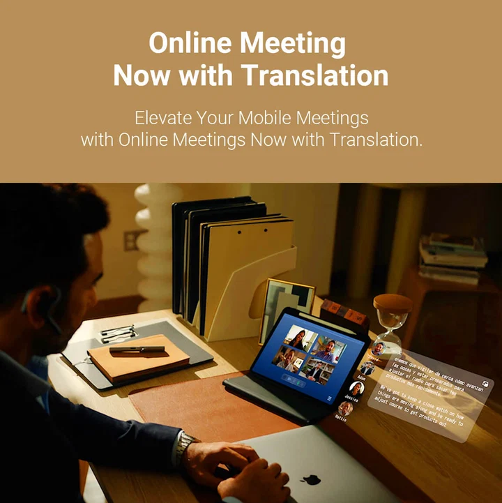 W4 Pro used during an online multilingual meeting