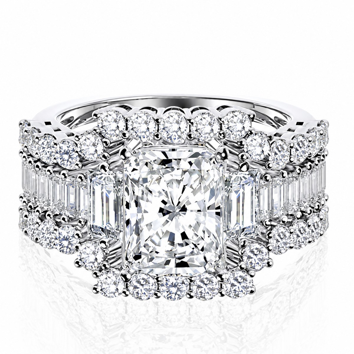 White Sapphire Wedding Set